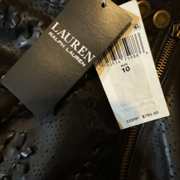 RALPH LAUREN TOOLED LEATHER MOTO JACKET SIZE 10 NWT - Picture 15 of 16